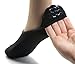 Silky Toes Women's No Show Socks Non- Slip Silicone Grip Cushion Hidden Foot Liners, Multi Pack Solid & Design (Black-6 Per Pack)