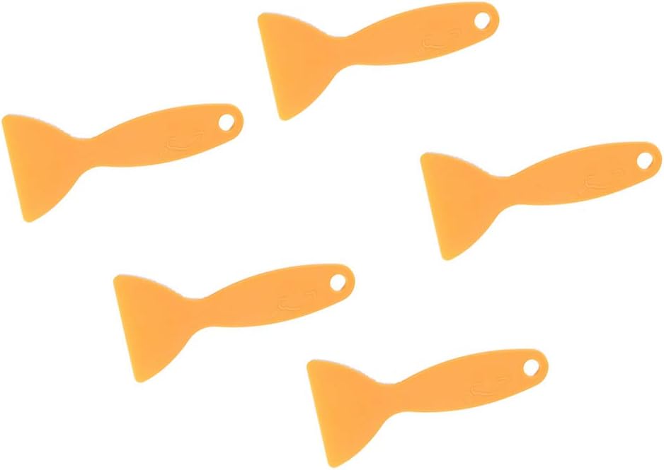 Toyvian Glue Spreaders DIY Scraper Mini Sticks Smear Applicator Handmade Practical Home Handwork Paper Leather Craft Tool (Yellow) 5pcs