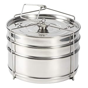 3-Laags Stapelbare Stoominzetpannen met Strop – Pot in Pot Koken, Bakken, Lasagne Pannen, Accessoires voor…