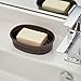 iDesign York Countertop Bar Soap Dish, Metal Soap Holder for Bathroom, Shower, Vanity, 3.87