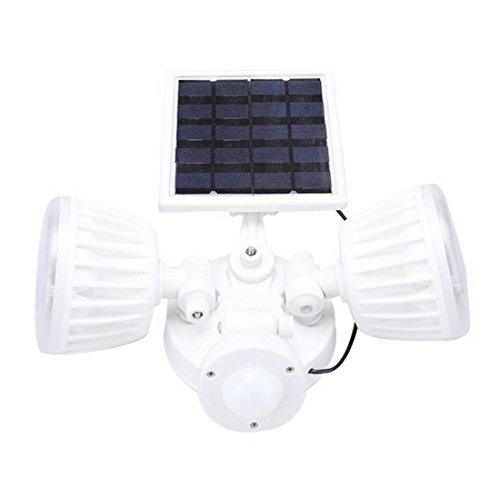 Big Solar Light Outdoor Motion Sensor Dusk to Dawn for Wall Yard Garden High Lumens Super Bright LED Dual Head Waterproof Wireless White