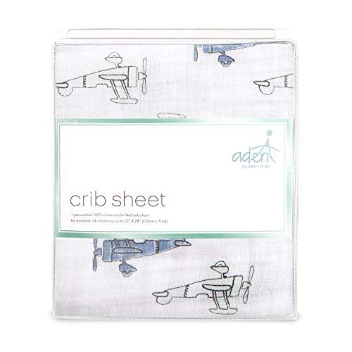 aden + anais Essentials Classic Crib Sheet, 100 Cotton Muslin, Super
