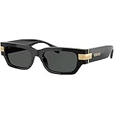 Versace Man Sunglasses Black Frame, Dark Grey Lenses, 53MM