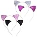 Mudder 4 Pieces Glitter Cat Ear Headbands Kitty Headbands Cat Ear Hair Hoops for Daily Wearing and Party Decoration