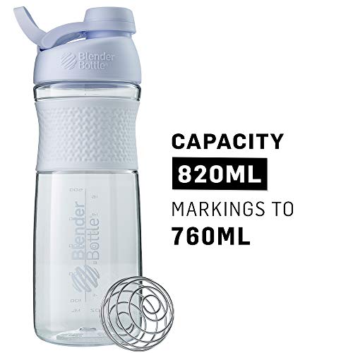 BlenderBottle SportMixer Twist Cap Tritan Grip Shaker Bottle, 28-Ounce, White - Thumbnail 2