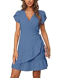 SAMPEEL Summer Dress for Women 2022 Short Sleeve V