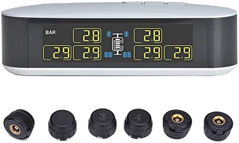 INFITARY RV TPMS Tire Pressure Monitoring System Truck Trailer Real Time Monitor Tire Pressure Temperature Air Leakage Battery Auto Alarm 6 Anti-Theft External Cap Sensor for 4-6 Tires' Car Pickup Tow