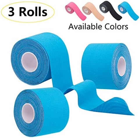 High Lee Kinesiology Tape Precut, (3 Rolls Pack) Elastic Therapeutic Sports Tape - Pain Relief for Knee Shoulder and Elbow Ankle, Breathable, Waterproof, Latex Free, 2" x 16.5 feet Per Roll