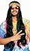 Long Black Hippie Wig with Headband Costume Accessory