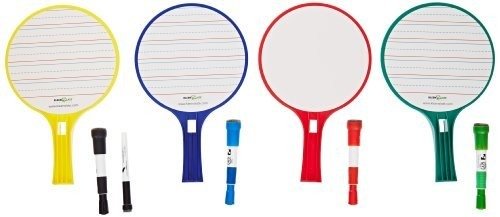 KleenSlate Kwik Chek II Dry Erase Paddles, Blank/Lined, Assorted Colors, 24 Pieces