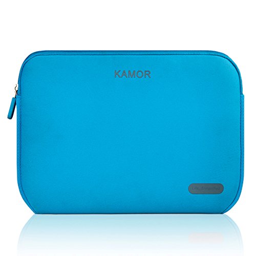 Kamor 13 13.3 14 inch Water-resistant Neoprene Laptop Sleeve Case Bag/Notebook Computer Case/Briefcase Carrying Bag/Skin Cover for Acer/Asus/Dell/Fujitsu/Lenovo/HP/Samsung/Sony/Toshiba(Lake Blue)