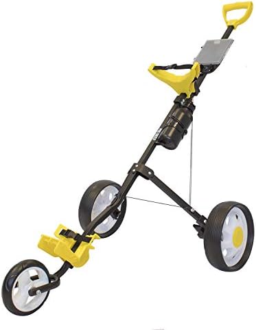 Pro Rider 3 Wheel Push Golf Trolley – Manual Push/Pull Golf Cart (Black & Yellow)