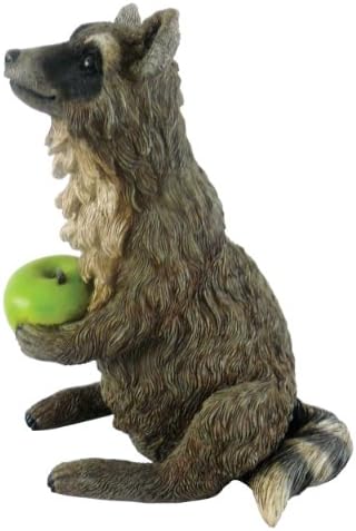 Michael Carr Designs Raccoon L Gray/White Statue Outdoor Raccoon Figurine for gardens, patios and lawns (508006A)