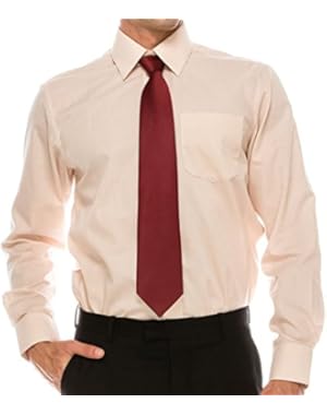 Mens Regular Fit Dress Shirt w/Reversible Cuff, 17