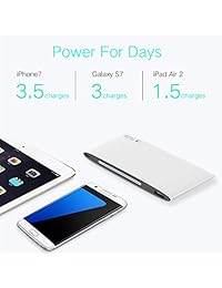 Cargador de teléfono portátil Banco de energía Baterías externas más pequeñas, livianas y delgadas, con tecnología de carga ultra compacta y de gran velocidad Banco de energía para iPhone, Samsung Galaxy y más, blanco