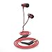 BRAINWAVZ Delta Red Bass Earbuds with Microphone & Remote for Apple iPhone & Android Phones