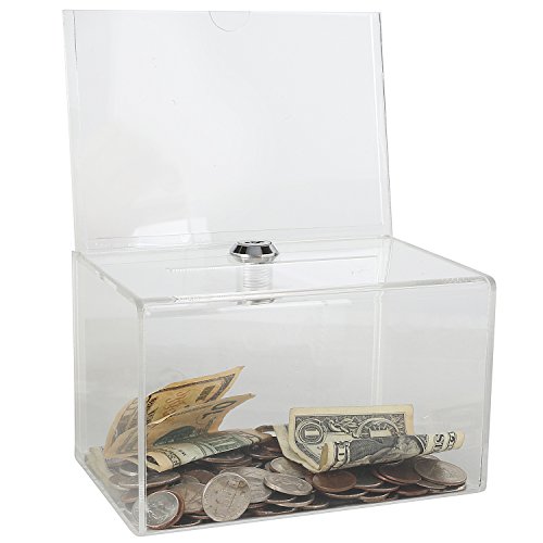 My Charity Boxes Inc. MCB Clear Acrylic Donation Collection Box with