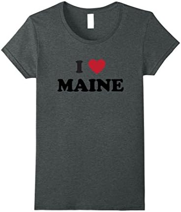 Womens I Love Heart State of Maine New England Shirt Medium Dark Heather