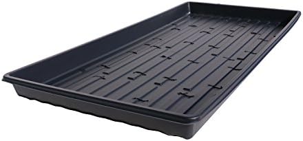 15 Shallow Black Germination Trays for Wheatgrass, Microgreens, Sprouting – Made in USA – Thick, Durable, Reusable (15, Black WITH Holes)