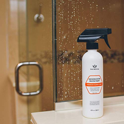 TriNova Shower Door Water Repellent Protects Glass from Soap Scum Mold