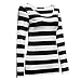 OThread & Co. Women's Long Sleeve Striped T-Shirt (Small, Black&White)