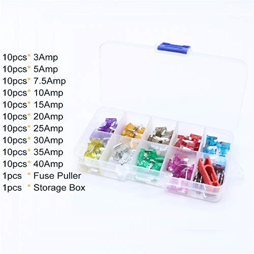 GwUzsfu Car Truck Mini Low Profile Fuse Puller 100Pcs Assorted Micro Blade Set Kit