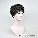 RUISENNA Short Curly Wigs for Black Woman Black Pixie Wigs African American Synthetic Short Wig Black Heat Resistance Fiber Wigs