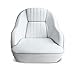 Leader Accessories Pontoon Captains Bucket Seat Boat Seat (White/Gray piping)