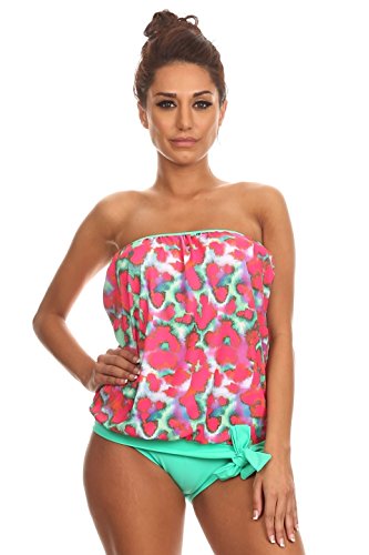Dippin' Daisy's Two Piece Bandeau Blouson Tankini Swimwear - USA Made Dippin' Daisy's Two Piece Bandeau Blouson Tankini Swimwear - USA Made