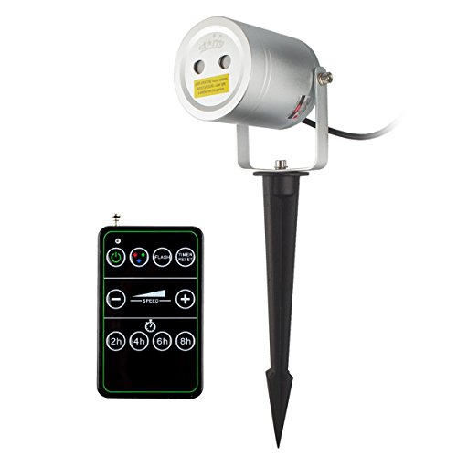 2 Color Motion Laser Light Star Projector with RF Remote Auto On/off Timer. A FDA Approved Pool Camping Garden Holiday Christmas Laser Light by Starry Laser Lights LLC