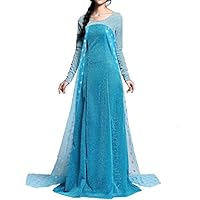 Peachi AE4 Frozen Inspired Lace Elsa Costume Dress Halloween Girl Cosplay Party S-XXL (L)