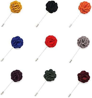 INNEE Handcrafted Lapel Flower 9pcs Boutonniere Pins in Clear Top Tin Box