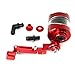 OUMURS Motorcycle Brake Clutch Cylinder Fluid Reservoir Oil Cup with Mounting Bracket Set CNC Machined Aluminum Transparent PMAA Universal Fits For Honda Yamaha Suzuki Harley Ducati CBR GSXR YZF (Red)
