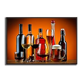 Framed Wine Cups Home Artwork for Living Room Bedroom