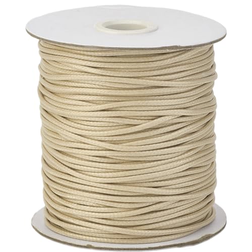 CABODYALS 175 Yards 1.5mm BurlyWood Wax String Macrame Round Threads Polyester Waxed Cord Beading Leather Smooth Lanyard Rope Braid Bracelet Cords for Jewellery Making Necklace Anklet Decors Craft