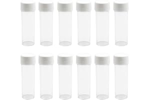 25ml Plastic Containers Test Tubes Vials Sample Container with Screw Cap (Pack of 12)