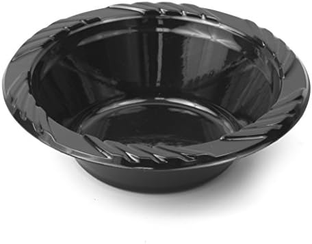 Concept Party Products CPBL125BK 125 Count Plastic Bowls, 12 oz, Black