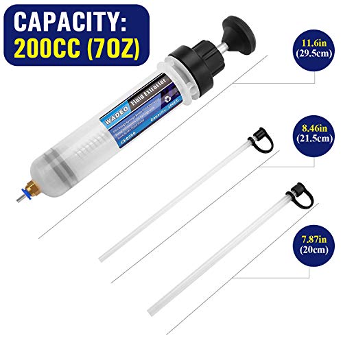 WADEO Oil Fluid Extractor, Fluid Change Syringe 200cc, Extraction&Fill