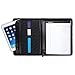 Samsill Regal Leather  Padfolio with Zippered Closure, Letter Size Writing Pad, Interior 10.1 Inch Tablet Sleeve, Black