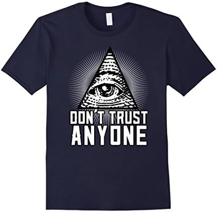 Men's Illuminati Shirt - Don't Trust Anyone Large Navy