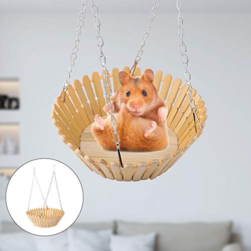 Hamster Hammock Toy, Parrot Cool Summer Bamboo Swing Cage Accessories Pet Birds Hanging Bed Small Animal Swing Nest Parakeet Squirrel Galesaur Swing Toys