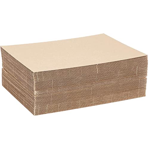 50 Pack Corrugated Packaging Pads, Craft Cardboard Sheets, Bulk Flat