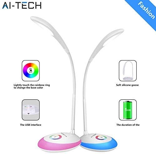 lampara de ai tech lampara multicolor que proteje tus ojos lampara escritorio sin cable y con luz ajustable lampara de mesa con clase de