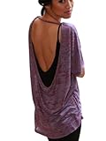YogaColors Crystal Backless Loose Tee with Strap