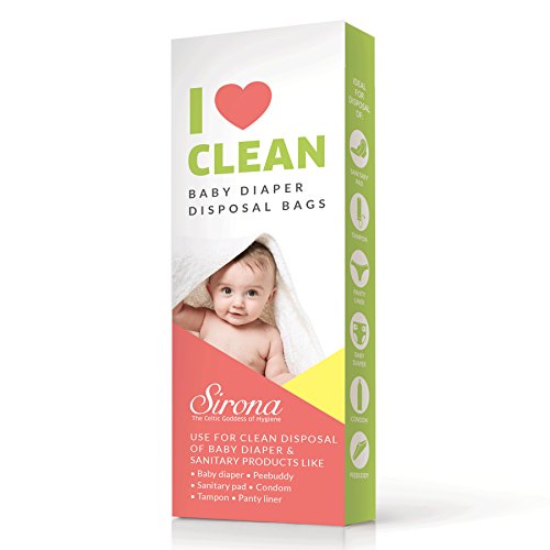 Sirona Baby Diapers & Sanitary Disposal Bag - 30 Pcs ( 2 Packs of 15 Bags Each )