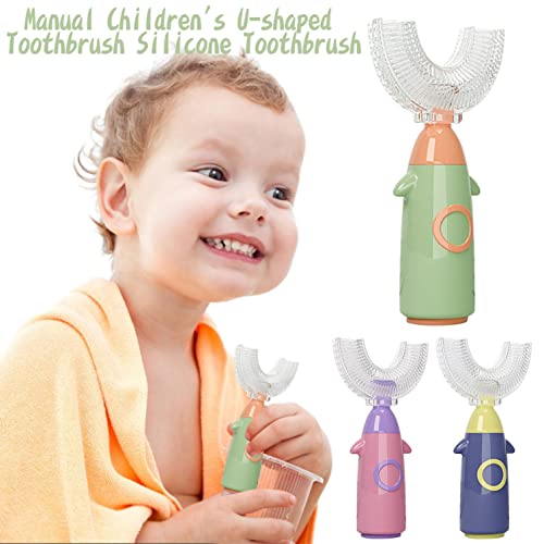 SSZMDLB Kids U Shaped Toothbrush Soft Silicone Brush Head Toothbrush
