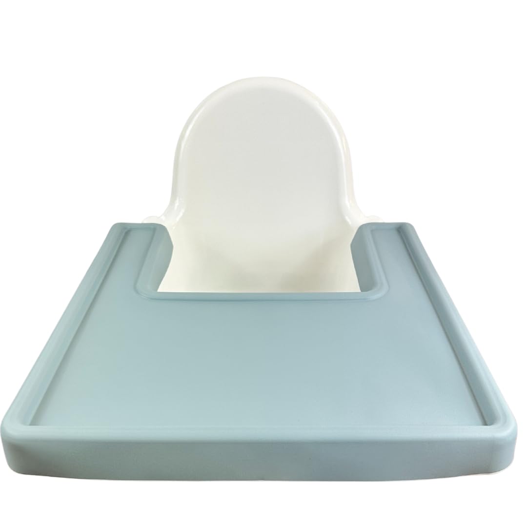 Alimos High Chair Baby Mat Tray Made For IKEA ANTILOP BPA Free Accessories Full Cover Silicone Placemat Dishwasher Safe (Ether)