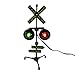 Treasure Gurus Railroad Crossing Signal Flashing Red Lights Desk Lamp RR Xing Train Sign Light