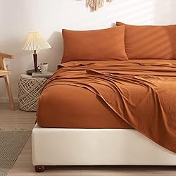 VClife Sheet Sets Full Size, Solid Caramel Pumpkin