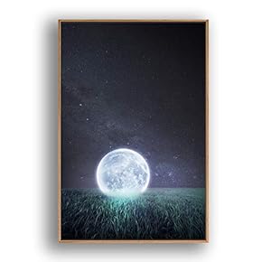 Framed Canvas Wall Art for Living Room, Bedroom Moon with Bright Canvas Prints for Modern Home Decoration Ready to Hang - 16"x24" inches